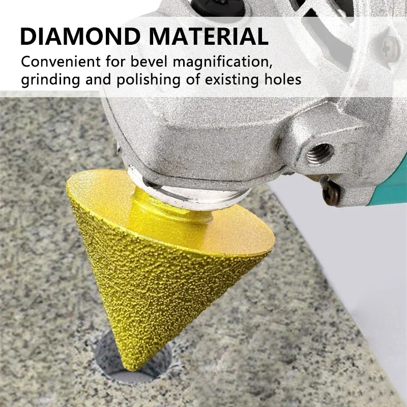 M10 M14 Diamond Chamfer Corn Drill Bit Enlarged Hole Beveling Grinding Tools 38mm 50mm for Granite Marble Tiles Stone Cutting