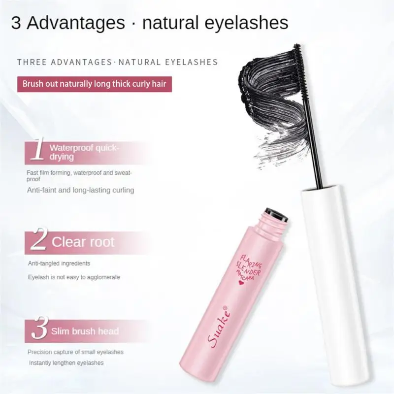 Waterproof Black Brown Mascara Lasting Matte Quick Dry Ultra-fine Brush Lengthening Eyelash Mascara Lash Extension Makeup Tool