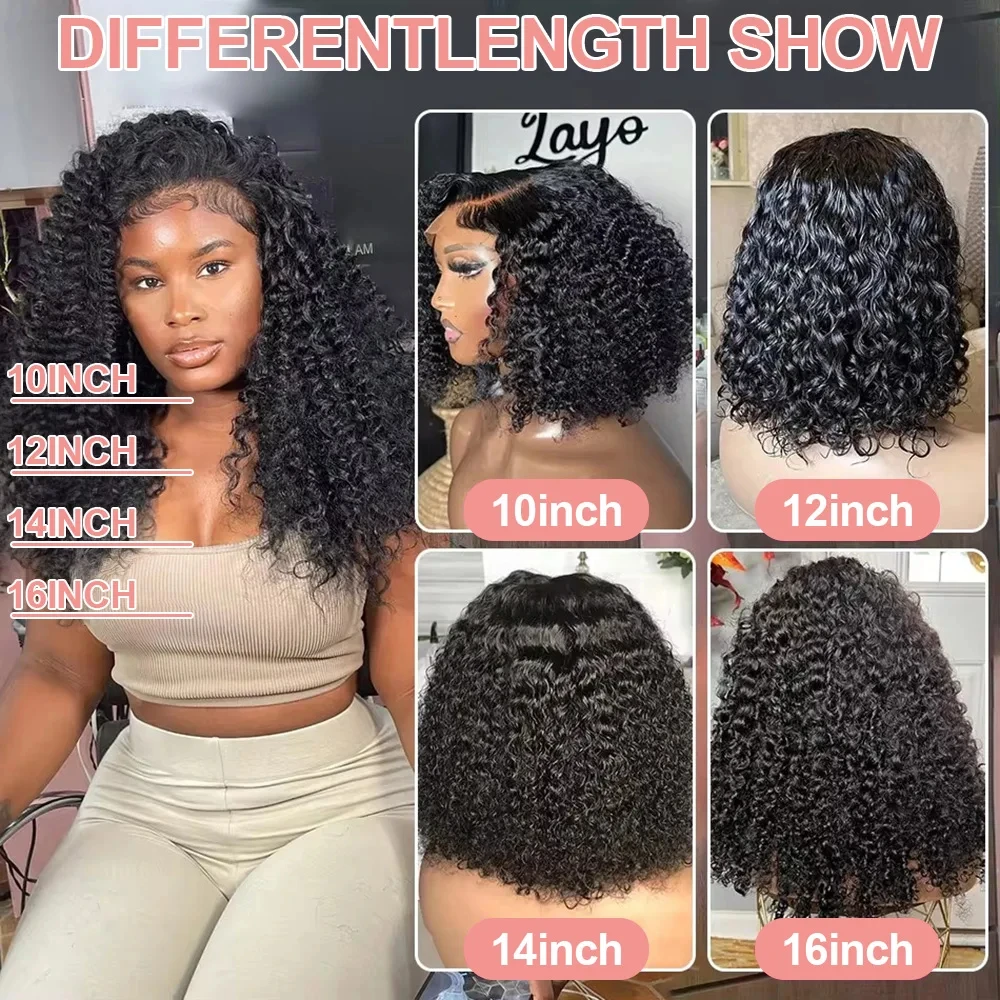 Brazilian Deep Wave Short Bob Wigs Human Hair 13x4 13x6 HD Lace Frontal Wigs 250% Loose Curly 5x5 Glueless Lace Closure Bob Wig image 5