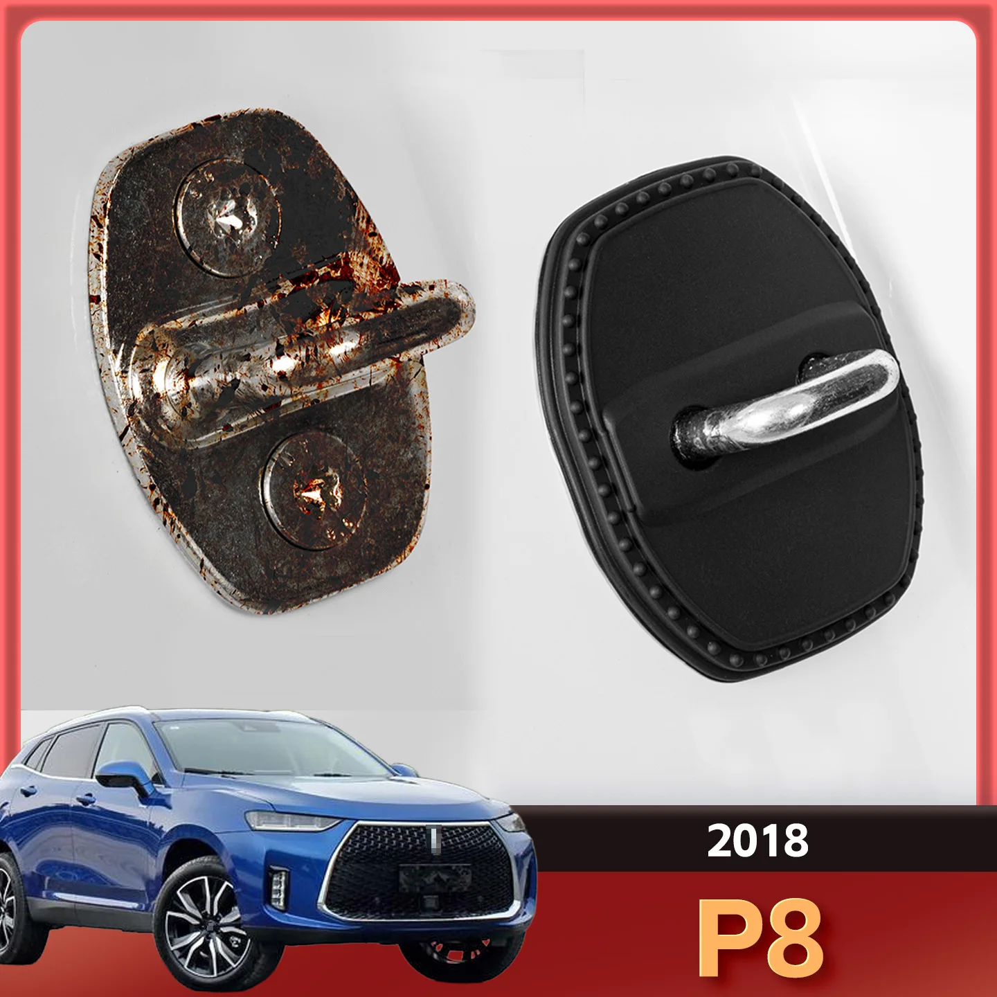 

2/4 шт. силиконовый чехол для дверного замка автомобиля, защитный декоративный чехол для WEY P8 2018