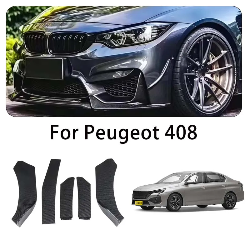 For Peugeot 408 body kits 5-Segment Adjustable Front Bumper Lip Splitter Body Kit