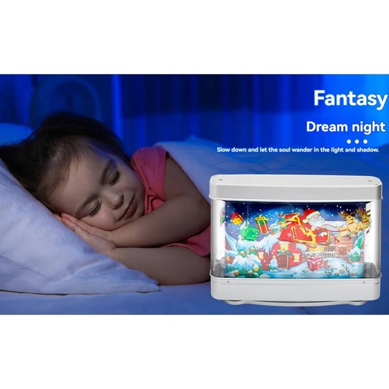 TKOH-USB Fish Tank Light Aquarium Decor Night Light Virtual Dynamic LED Table Lamp Cute Room Decor Gift