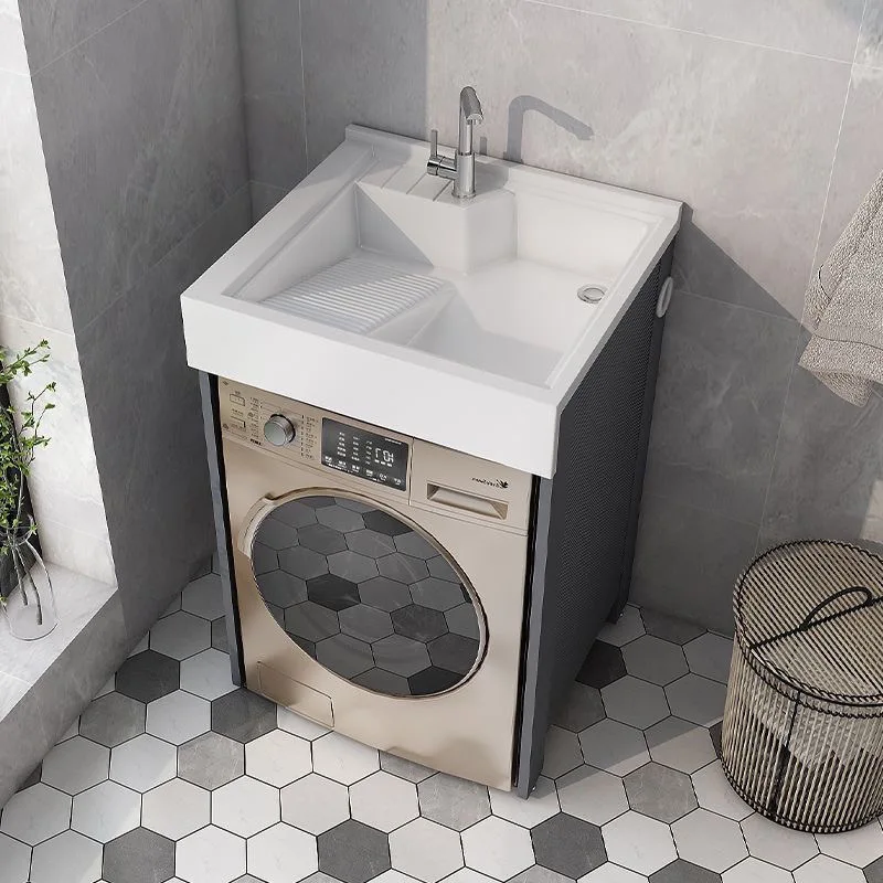 Picture 4: Space aluminum wardrobe laundry balcony washing machine combination integrated basin washboard