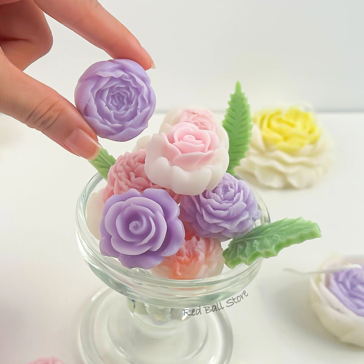 Flower Series Silicone Candle Mold Home Handmade Gifts Rose Peony Scented Candle Making Supplies DIY Chocolate Cake Baking Tools