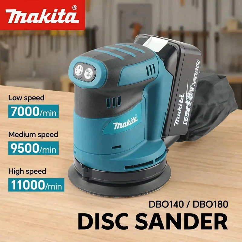 

Makita DBO180Z Lithium ion 18V Cordless Rechargeable Disc Random Track Sanding Machine for Woodworking Mud Polishing