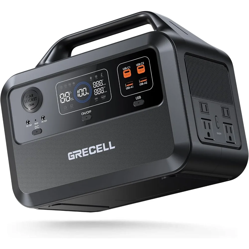 

Portable 600W Power Station with 460Wh LiFePO4 Battery, Fast 1.5-Hour Charging and Pure Sine Wave AC Outlet