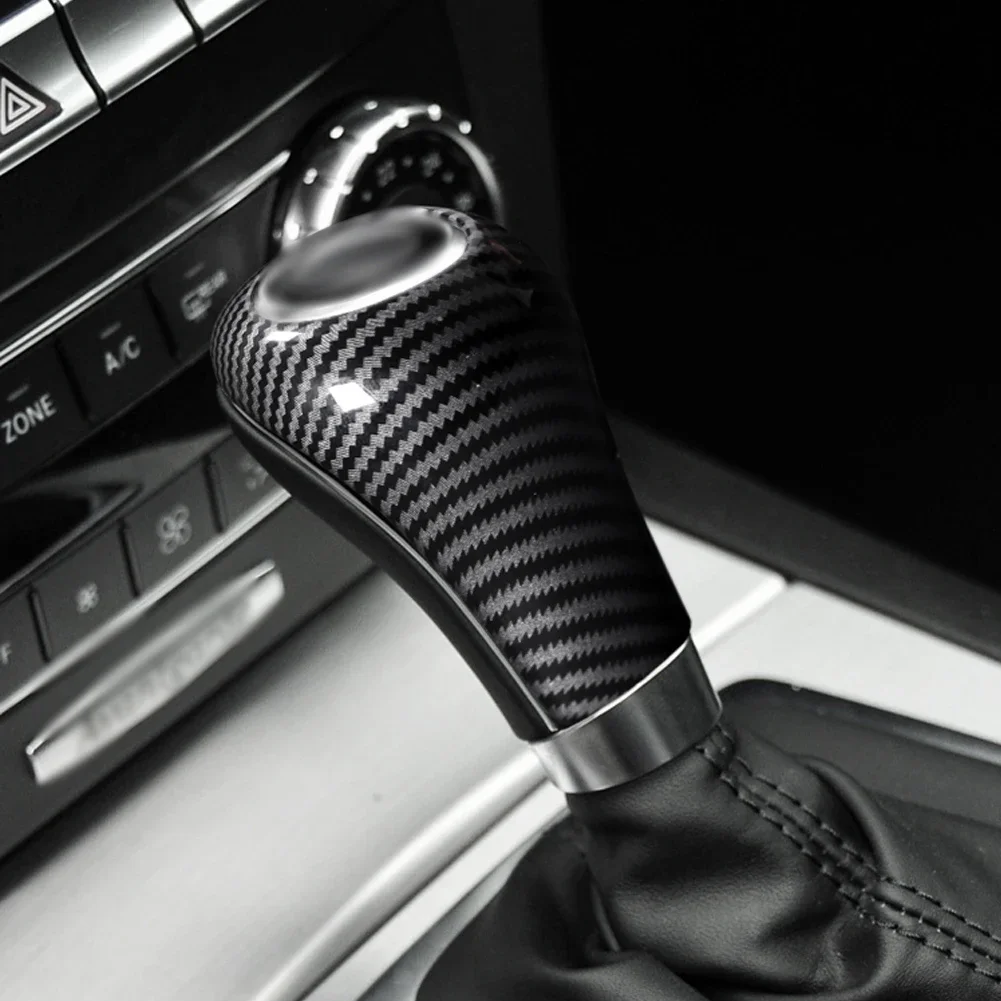 For Mercedes-Benz A G E C class GLK CLS 2004-12 W169 W212 W204 X204 C219 Car Gear Shift Knob Head P R N D Trim ABS Carbon Cover