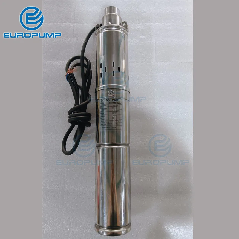 EUROPUMP MODEL 3inch Dc 24v lift 30m 1000L/H submersible solar water pump for deep well and home water supply JSE1.0/30-D24/80