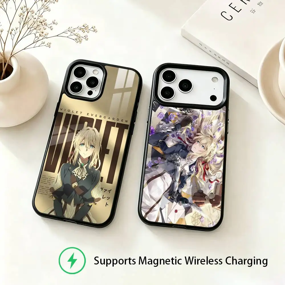 Anime Violet Evergarden Phone Case For iPhone18,17,16,15,14,13,12,11 Plus,Pro Allows magnetic wireless charging