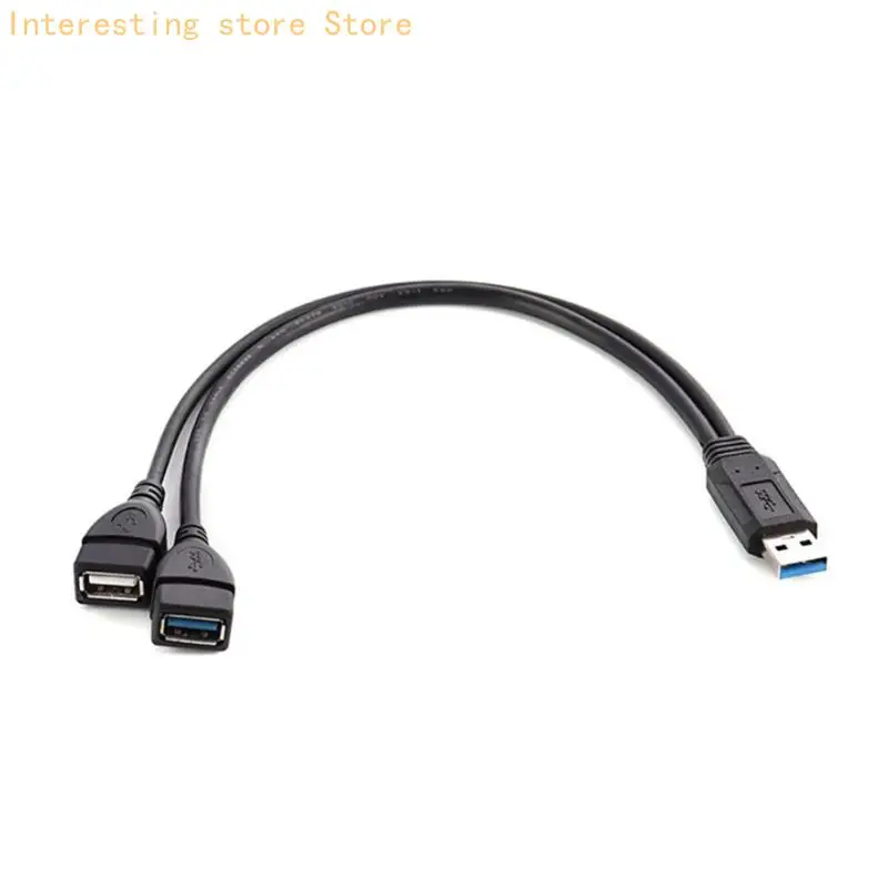 USB Y Splitter Cable, 30 Male to USB and USB 2.0 Female Cable for Front Panel Use and Drive Support 55KC