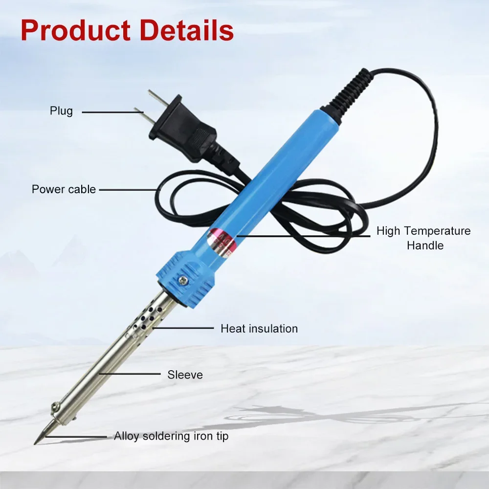 US/EU 30W 40W 60W Electric Soldering Iron External Heating Rubber Handle Multi-purpose Pointed Mouth Soldering Iron 110V 220V