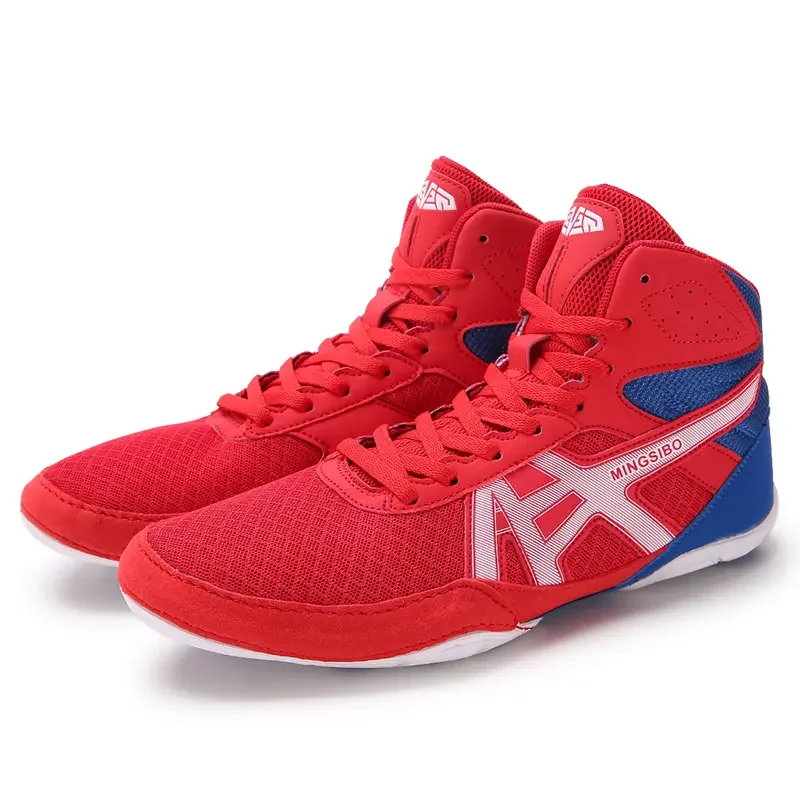 Boxing Shoes Breathable Mesh Non-slip Sole Lightweight Training Sneakers for Kickboxing Wrestling Combat Sports