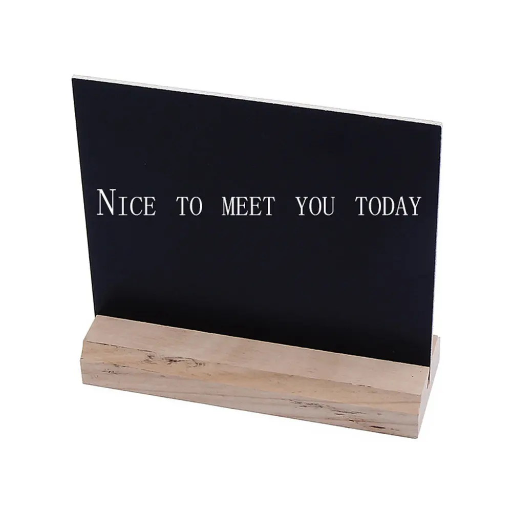 

Small Chalkboard with Wooden Base Stand Mini Blackboard for Food Label Price Tag Vintage Message Board Decor