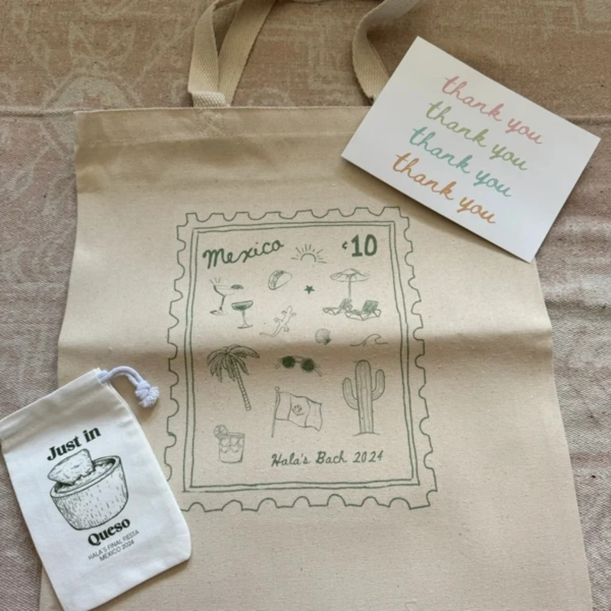 24 قطعة فقط في كيسو - مجموعة أدوات معلقة المكسيك - حفلة العازبة فييستا - هدايا زفاف مخصصة - مجموعة Hangover - Just In Que