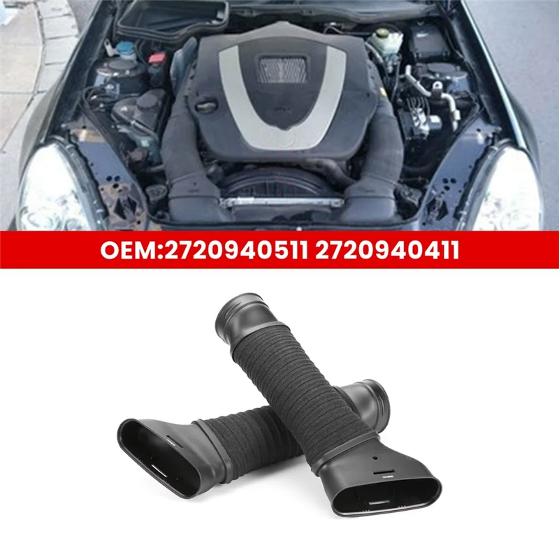 

Durable-1Pair Left+Right Engine Intake Tube Inlet Air Pipe For Mercedes Benz SLK300 R171 2720940511 2720940411