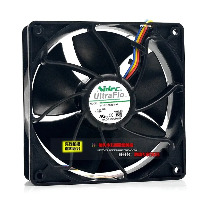 for Nidec V12E12BS1B5-07 12V 1.85A 12038 Cooling Fan for Ant S7 S9 Dedicated Server Case Cooler Replacement