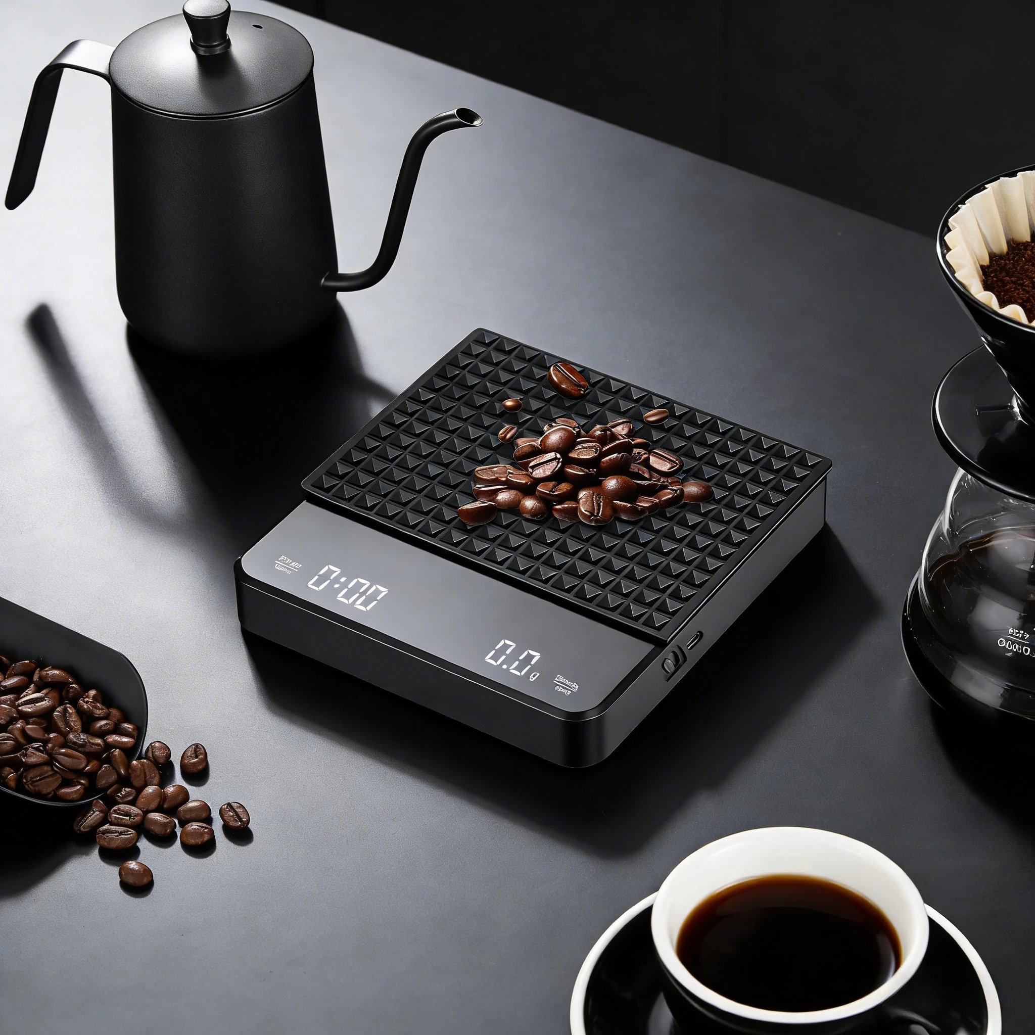 High-precision Electronic Coffee Scale Waterproof Weighing Balance Timing Professional Digital Coffee Scale Espresso Measuring