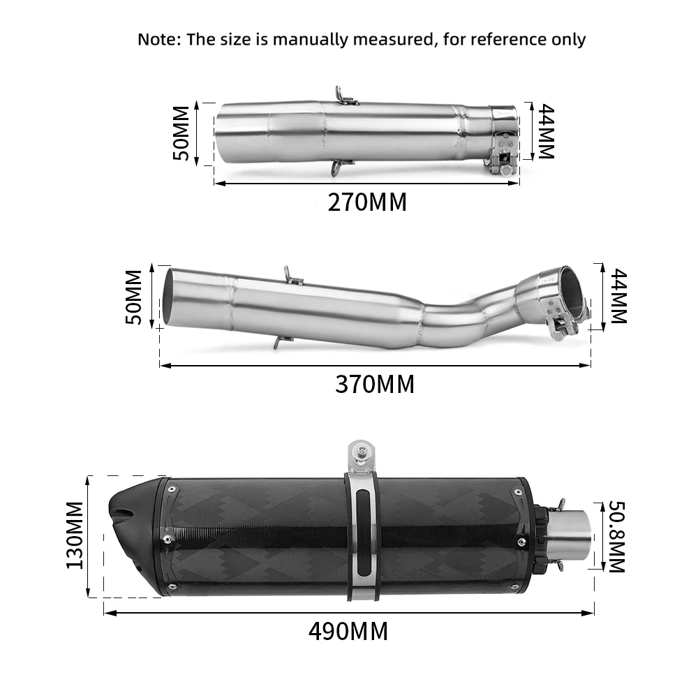 Medium link pipe for car, full exhaust silencer, original position, for GSX-R1000-K9, years 2009 to 2016