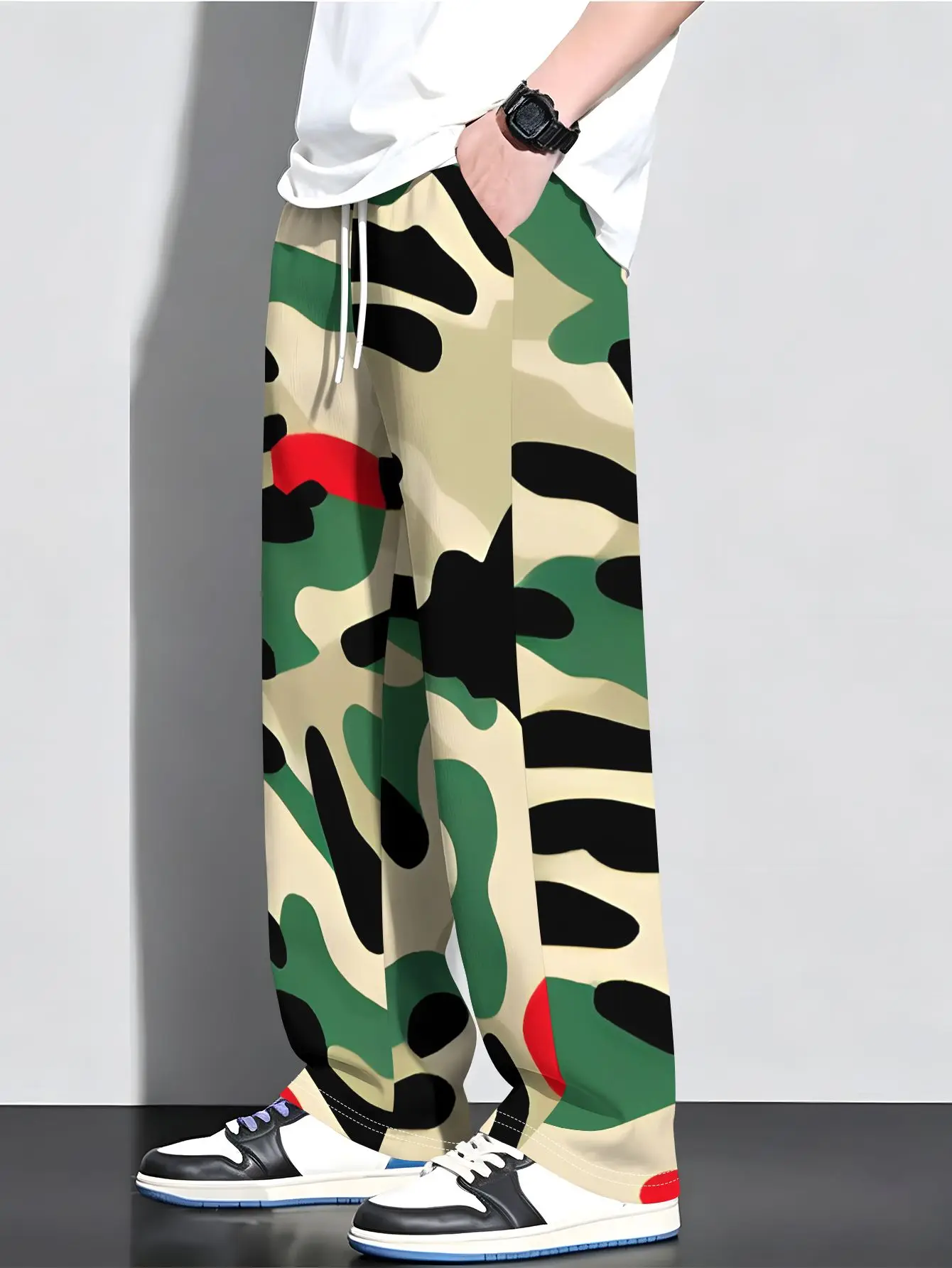 Neuheiten: Abstrakte, geometrische Stammesmuster, gerade geschnittene Hosen, Unisex-Freizeit-Hosen, Retro-Streetwear, für den Alltag, Urlaub und entspannte Anlässe. – Detail 8