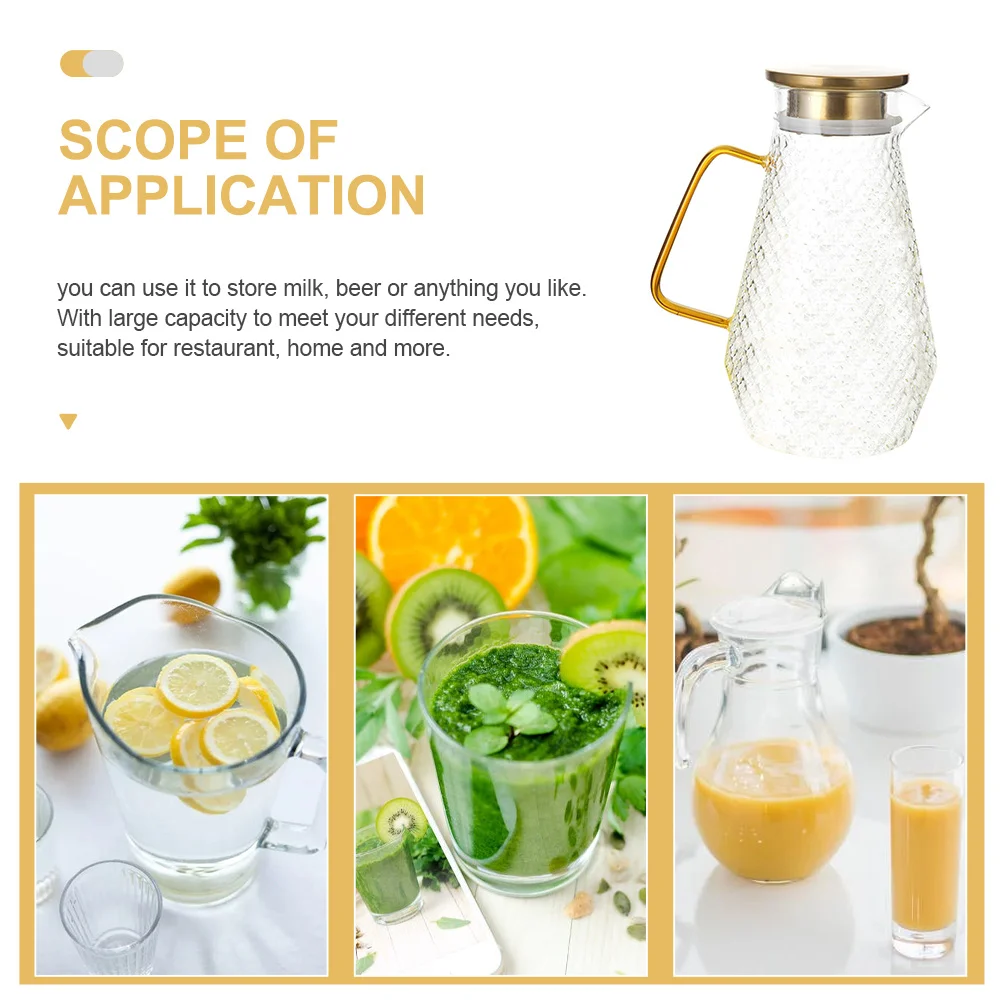 

Heat Resistant Large Capacity Cold Water Kettle Glass Pitcher Household Beverage Kettle Portable for Daily Use and Gift