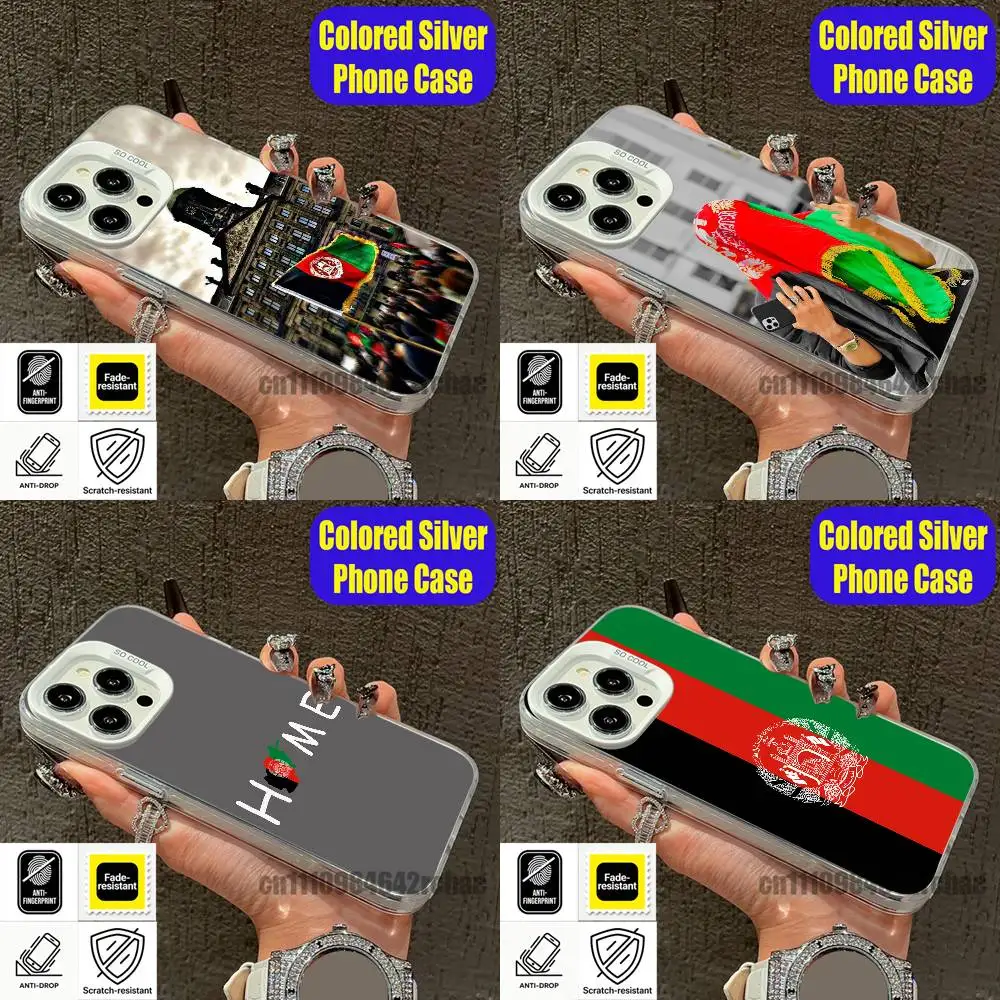 

For Flag Afghanistan Afghan Phone Case iPhone 15,17,12,14,13,16,11,E,Max,Plus,Air,Pro,Mini Custom Color Silver Cover
