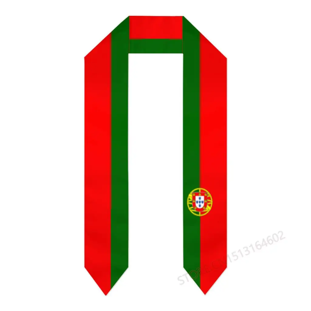 Custom Name Or Logo Portugal Flag Scarf Graduation Stole Sash International Study Abroad Class of 2023 Shawl