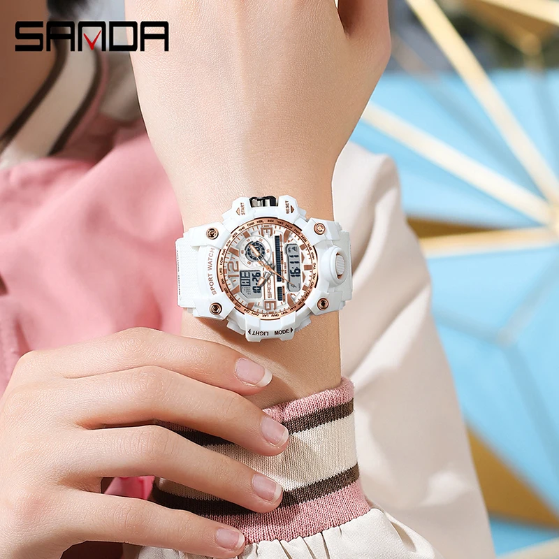 SANDA G Style New Ladies\' Watches 50M Waterproof Sports Military Quartz Watch For Women Digital Wristwatch Clock Relojes señora