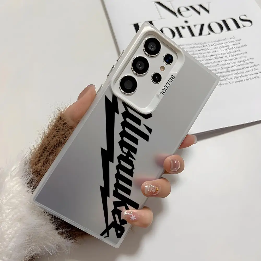 حافظة لهاتف سامسونج جالاكسي S25 Edge S24 S23 S22 S21 S20 Ultra Funda غطاء فضي من السيليكون