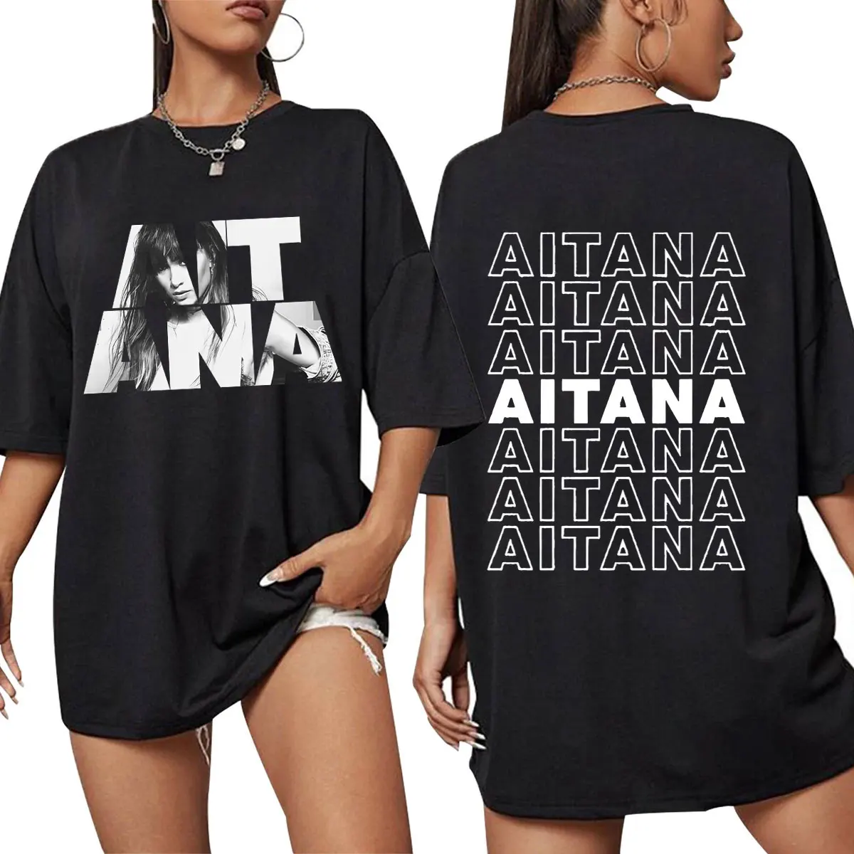 

Футболки с графикой Singer Aitanas Harajuku, двусторонние летние эстетические модные футболки с вырезом, большие повседневные топы высокого качества