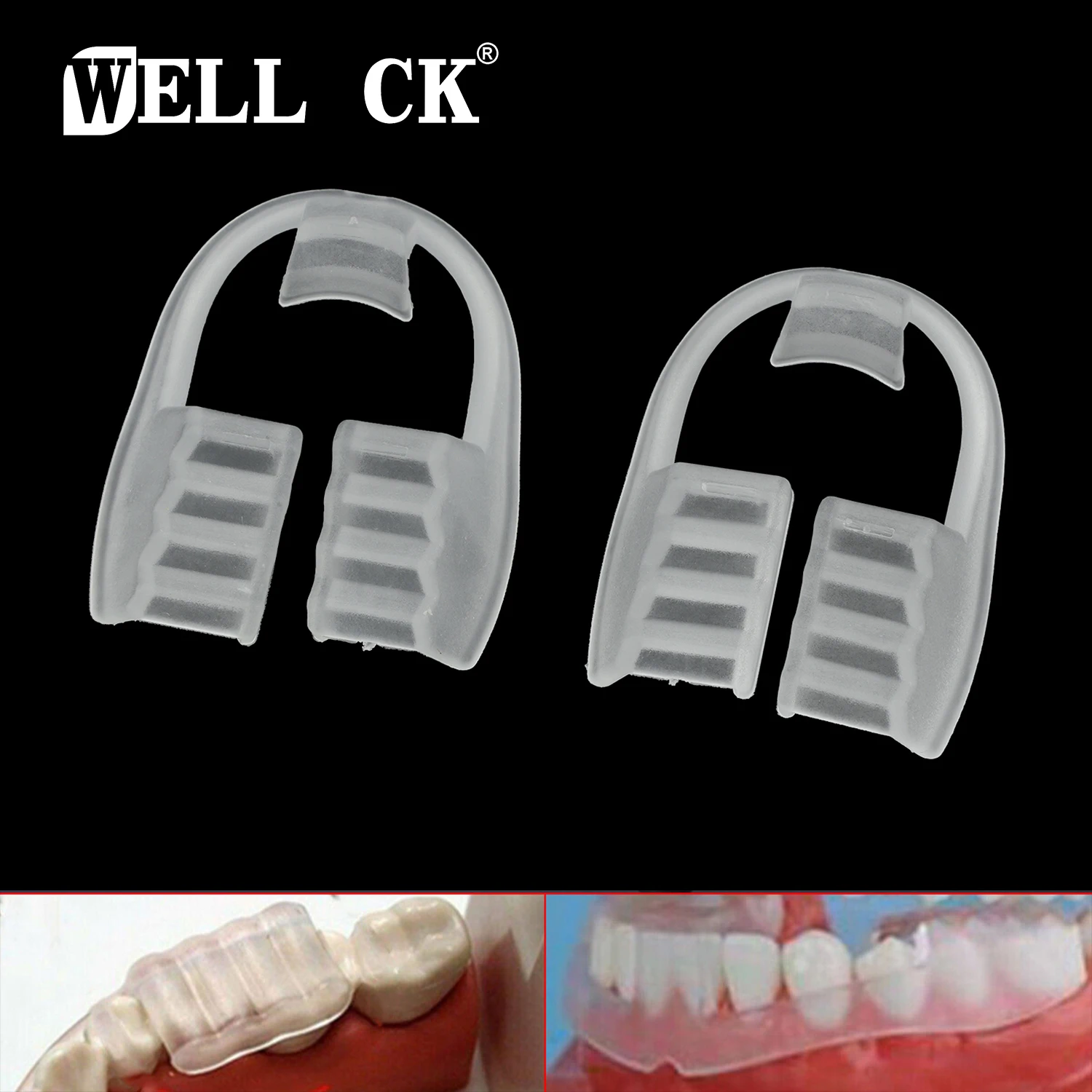 2pcs WELLCK Dental Mouth Guard Bruxism Grinding Eliminating Orthodontic Braces Teeth Retainer Sleep Aid Braces Tool