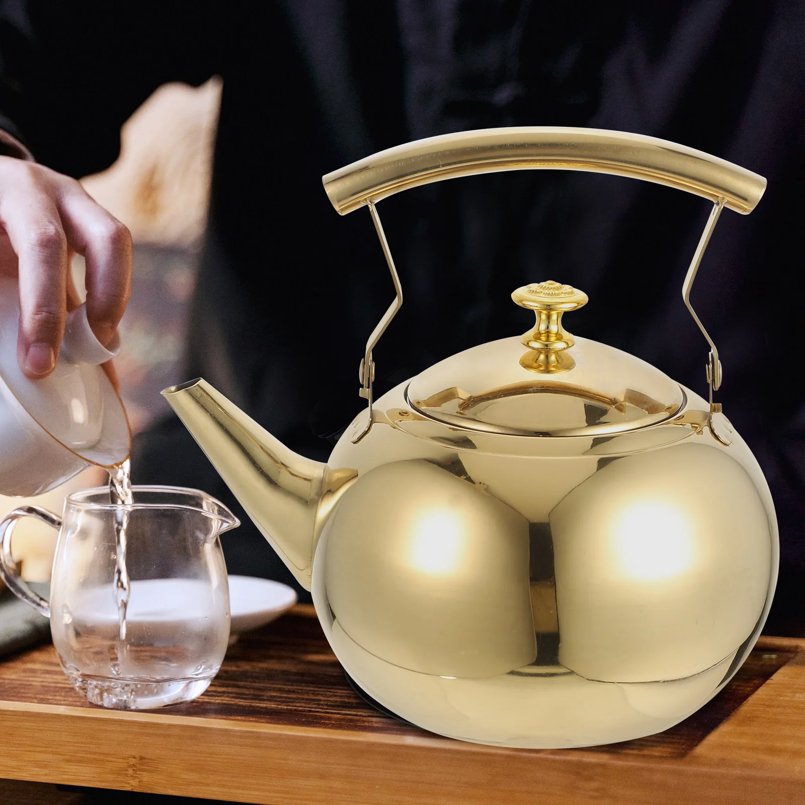 

Stainless Steel Tea Kettle Lightweight Whistling Teakettle For Gas Stove Induction Cooker Boil Water Kettle Home Use