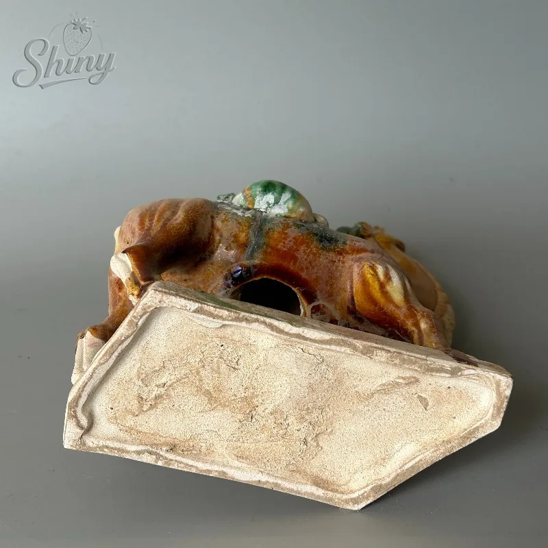 Antique-Style Tang Tri-Color Yellow-Glazed Camel Collectible Antique Porcelain Ornament