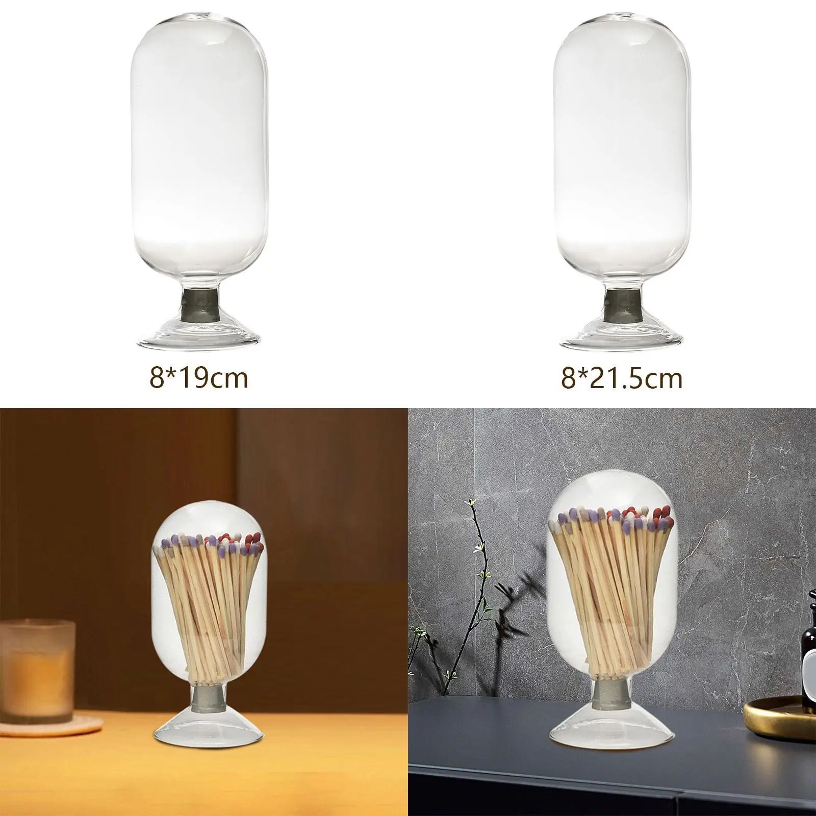 1Pc Storage Jar Matches Storage Bottle Multifunction Candle Supplies Storage Container Small Glass Bottle for Beside Bed Bedroom