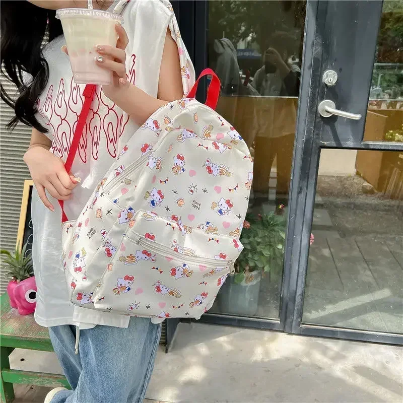  Hello Kitty Backpack for Women College Student Girl Kawaii Luxury Designer School Bag