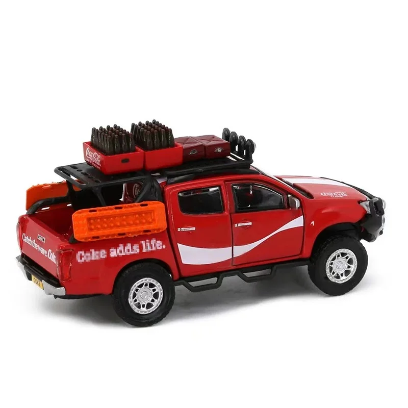 Tiny 1:64 Isu-zu D-MAX Co-ke Pickup Red Alloy Simulation Model Car