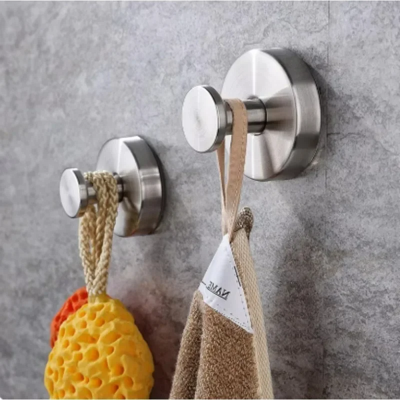 1/4PCS Stainless Steel Suction Cup Hooks Round Waterproof Wall Mount Holders Kitchen Bathroom Punch-free Strong Adsorption Hook