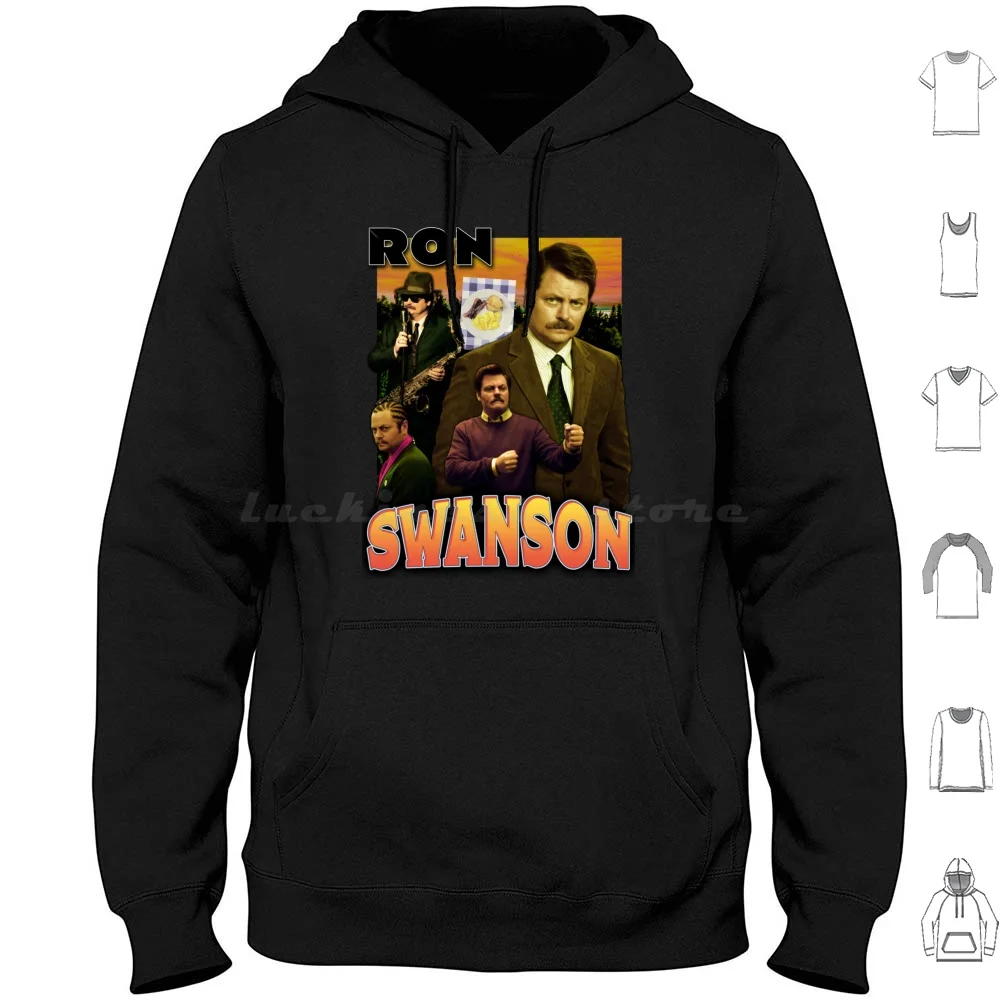 

Vintage Ron Swanson Hoodie Cotton Long Sleeve Parks And Recreation Parks And Rec Leslie Knope Ron Swanson Parks Ben