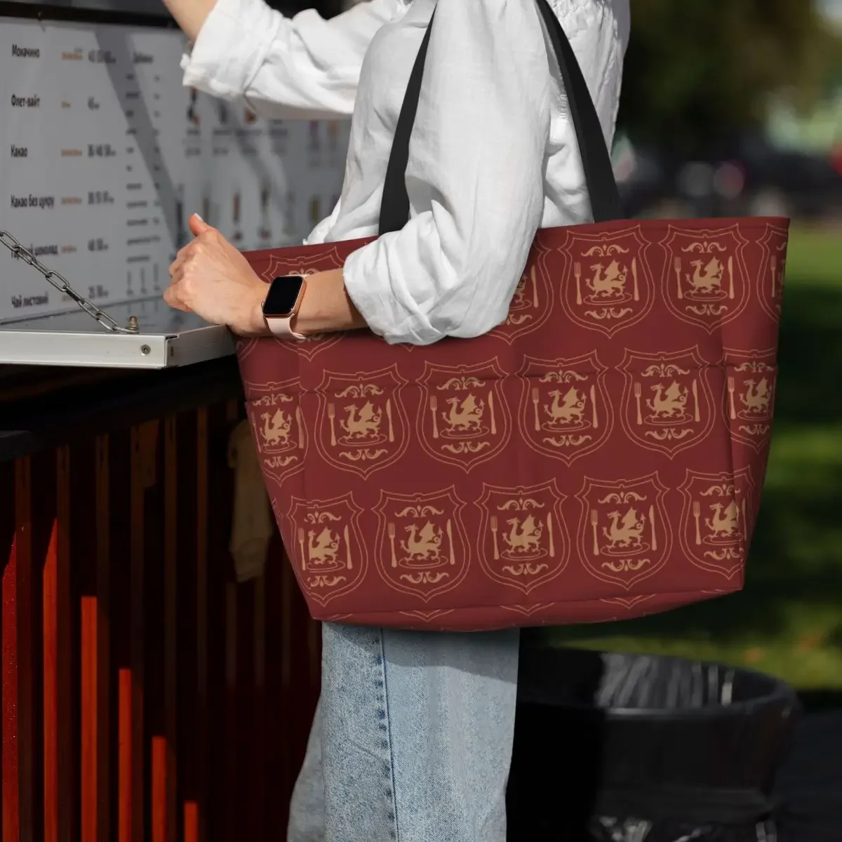 

Dungeon Logo (Ideal Ver.) Dungeon Meshi Tee Beach Tote Bag Sport Gym Yoga Duffle Large Tote Bag Women Travel Bag Fitness bag