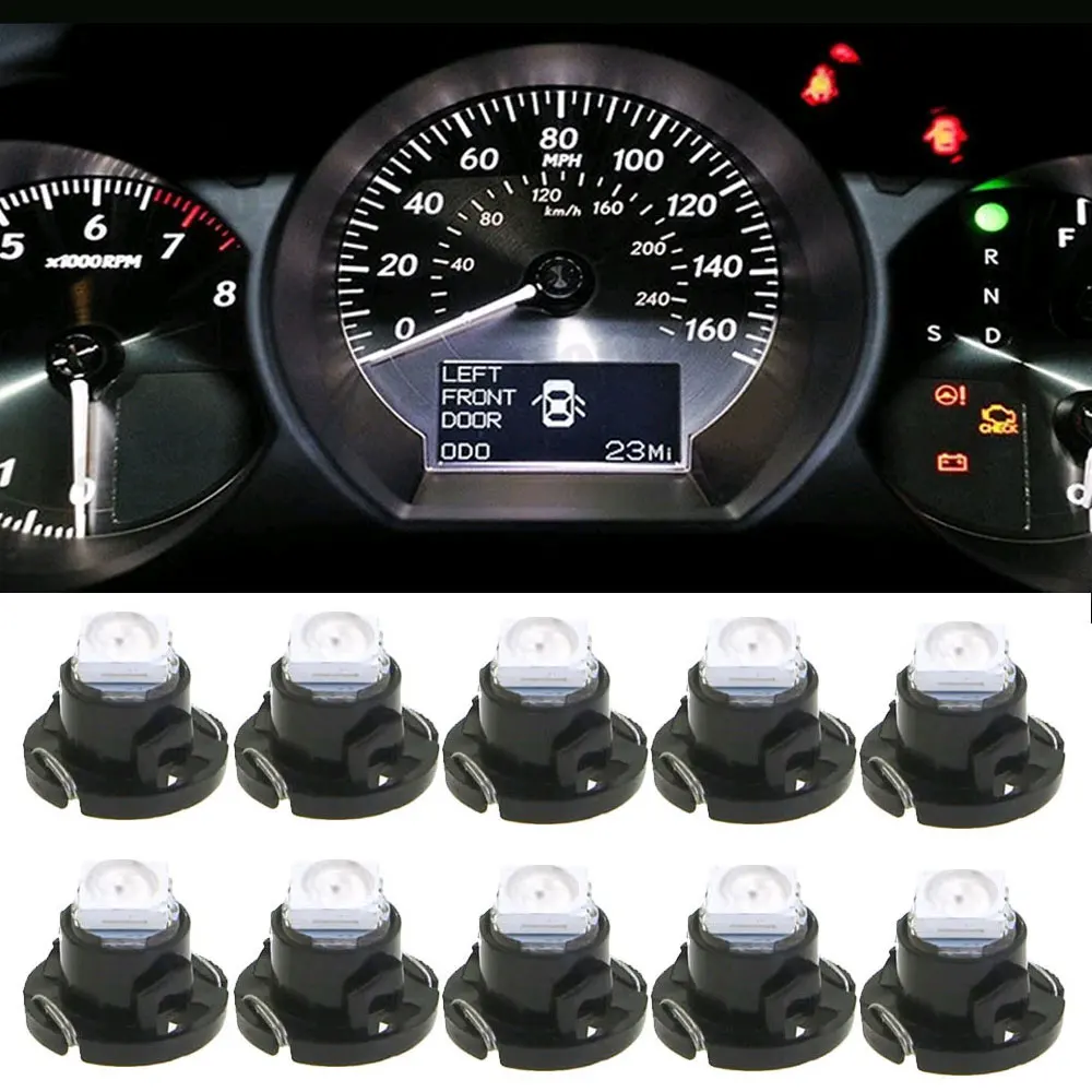 1x T4.7 Car Led Wedge Instrument LED Light Bulb Warning Dashboard Dash Indicator Lamp Panel Signal Lights Car Lights Accessories
