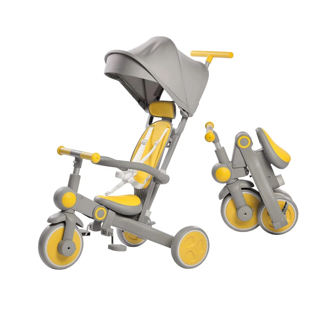 A7 Multifunctionele opvouwbare kinderdriewielers voor 2-5 jaar driewieler Kinderbaby 7-in-1 met pedalen Driewielers voor kinderen Duwpaal