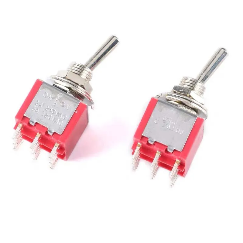 MTS-302 Toggle Switch 6A 125VAC Mini 6mm 9pin 12pin MTS-402 MTS-403 ON OFF SPDT Miniature Toggle Switch Red