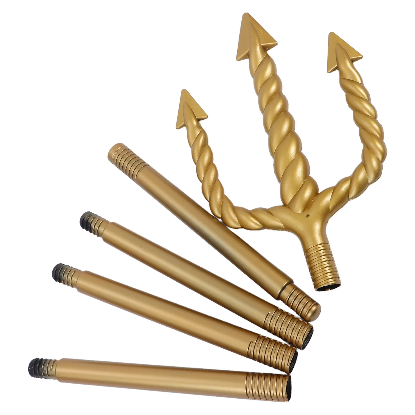 

Spiral Trident Golden Finish Intricate Design Costume Prop Halloween Accessory Cosplay Stage Performances Trident Costume