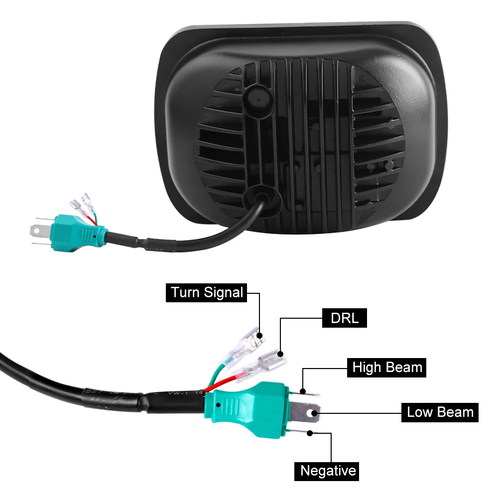 Faro LED para coche 5x7 7X6, luz de señal de giro DRL de haz alto, faro cuadrado Led para Jeep Wrangler Cherokee XJ YJ para GMC