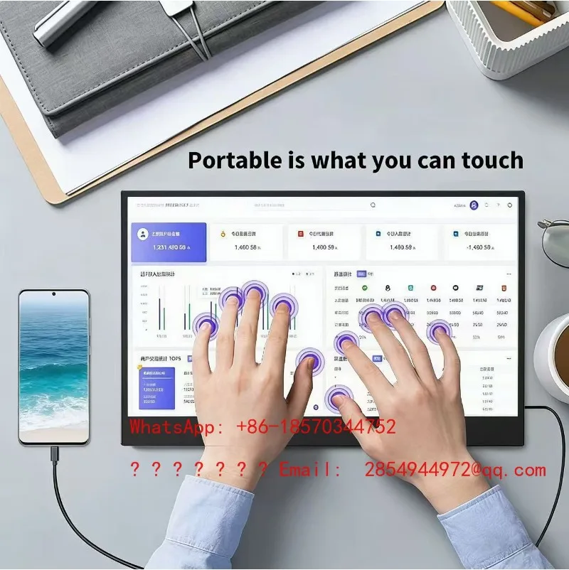 15.6-inch Touch Portable Monitor, External Secondary Screen, Computer Portable Screen