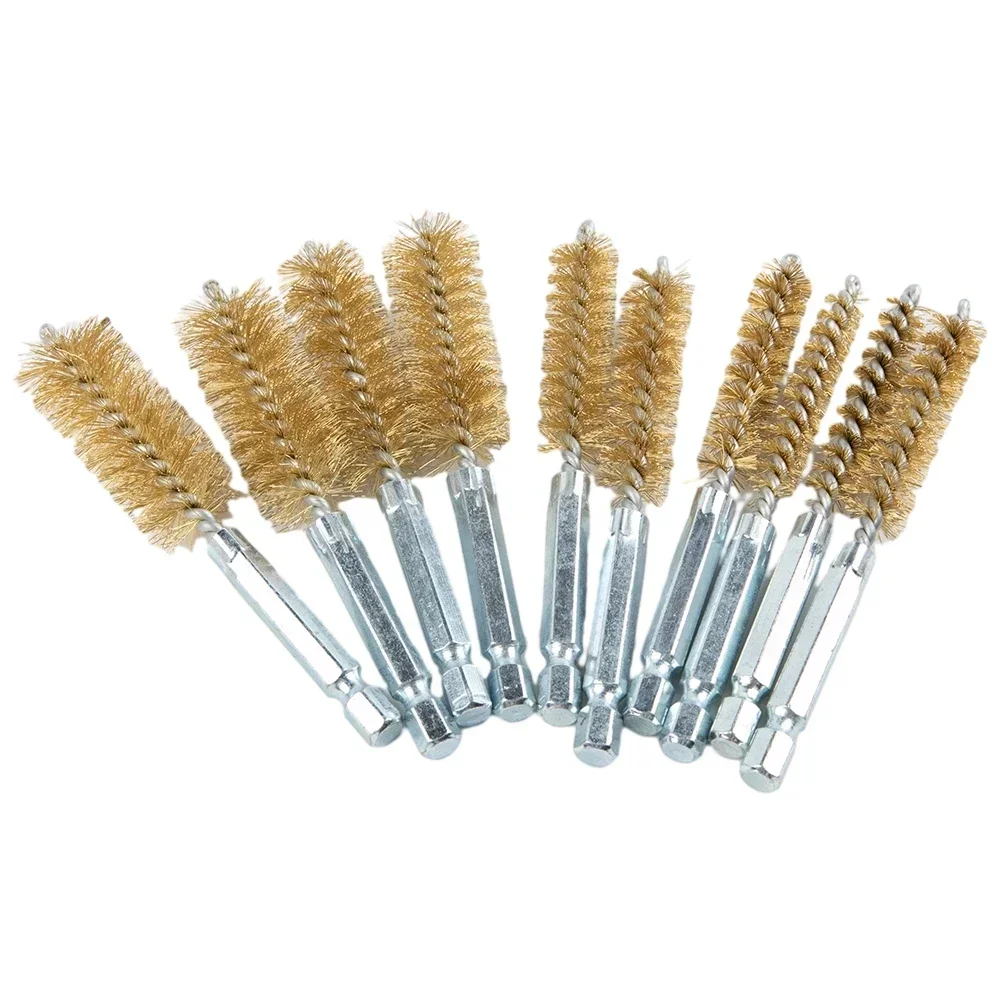 1pc Cleaning Brush For Machinery Cleaning Washing Polishing Removing Paint/rust 9-25mm Wire Tube Brass Brush Rust Cleaner Tool