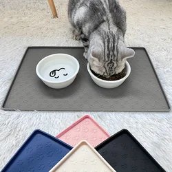 Pet Placemat  Non Slip, Paw Print Design Keeps Floors Spotless  Pets Content, Easy Clean Silicone mat