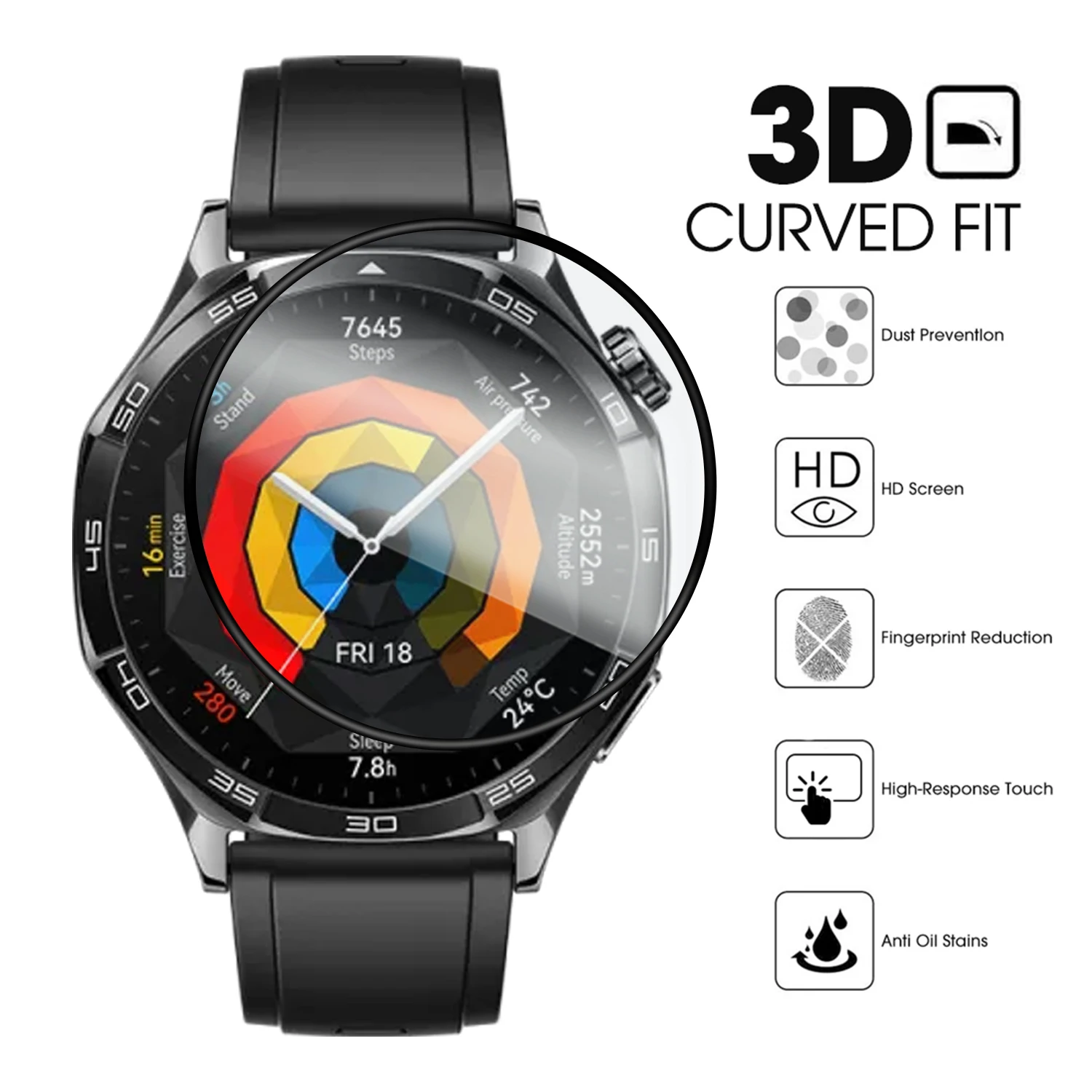 Protector de pantalla de borde suave para Huawei Watch 5 películas protectoras flexibles curvadas 3D antiarañazos para Huawei Watch5 42mm 46mm