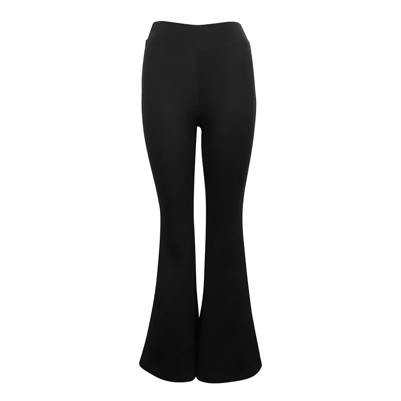 Nuevos pantalones negros de otoño para mujer, pantalones sexis ajustados con realce de cadera, ropa de calle, pantalones versátiles de moda para mujer, ropa de punto