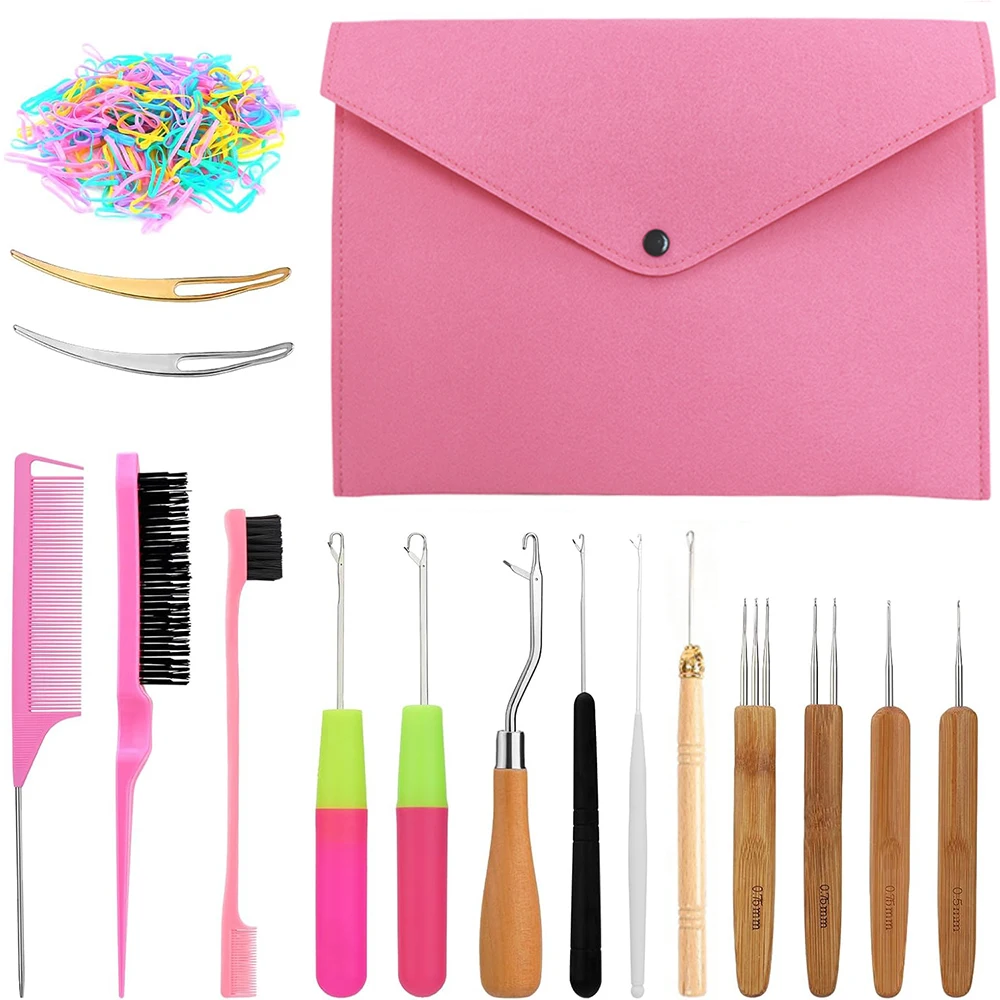 Dreadlock Crochet Hook Kit, Crochet Needle for Locs, Multiple Sizes and Types Crochet Needles for Hair Braiding