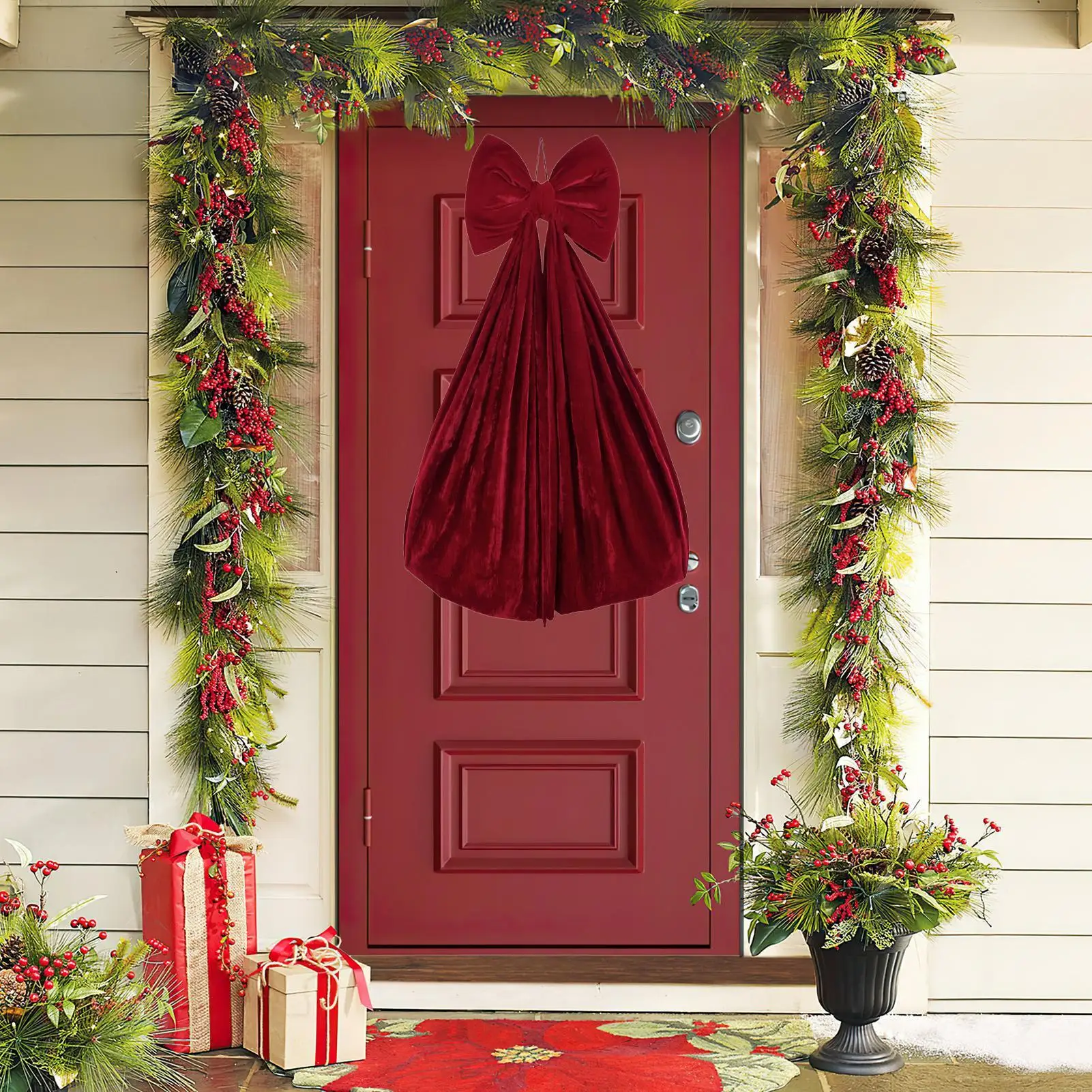

Red Bows For Christmas Tree Velvet Vintage Ornaments Velvet Bows For Christmas Tree For Home Holiday Indoor Outdoor Front Door
